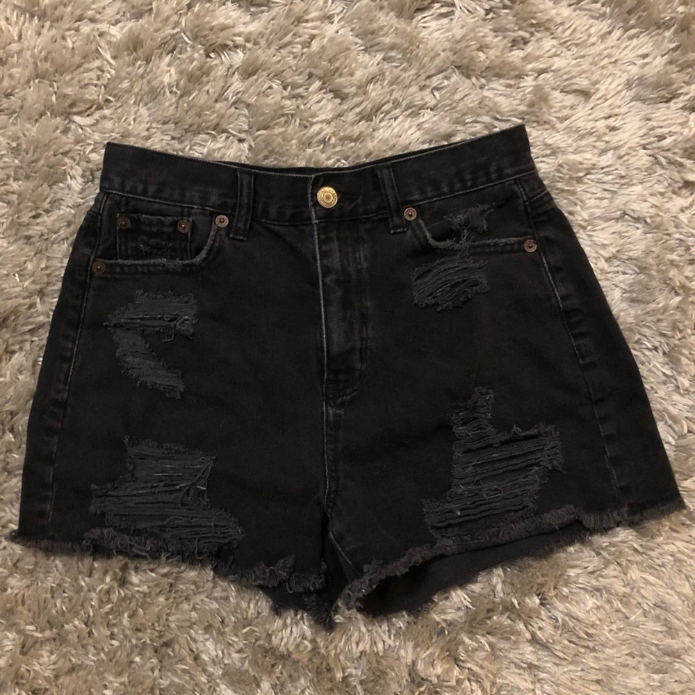 American Eagle distressed black denim high rise